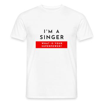 Suis-je un chanteur quelle est votre superpower? - T-shirt homme - blanc - Devant - AI Model Male 178 dark (178cm)