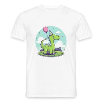 dinosaure brontosaure anniversaire bébé - T-shirt homme - blanc - Devant - AI Model Male 178 dark (178cm)