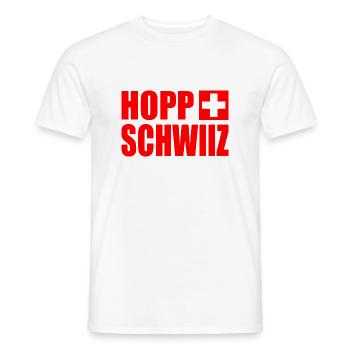 hopp schwiiz - T-shirt homme - blanc - Devant - AI Model Male 178 dark (178cm)