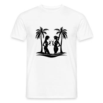 Team Holiday Girls Palm Drinks - Men's T-Shirt - white - Front - AI Model Male 178 dark (178cm)