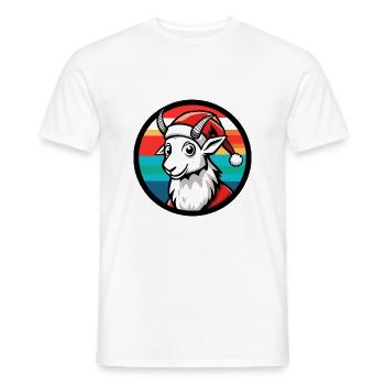 Noël de la chèvre de montagne Noël - T-shirt homme - blanc - Devant - AI Model Male 178 dark (178cm)