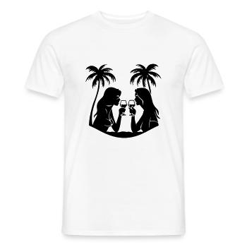 Girls Team Holiday Palms - Men's T-Shirt - white - Front - AI Model Male 178 dark (178cm)
