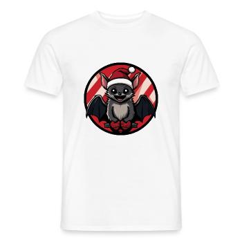 Bat Christmas X-Mas - Men's T-Shirt - white - Front - AI Model Male 178 dark (178cm)