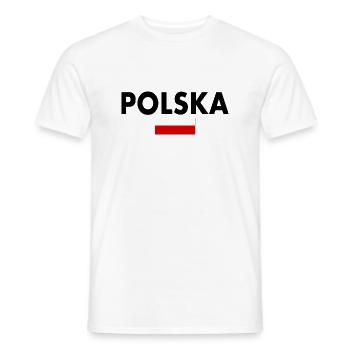 Poland - Men's T-Shirt - white - Front - AI Model Male 178 dark (178cm)