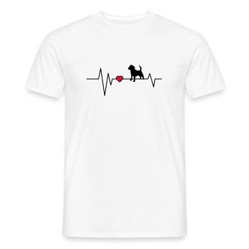 Heartbeat Chien Beagle - T-shirt homme - blanc - Devant - AI Model Male 178 dark (178cm)