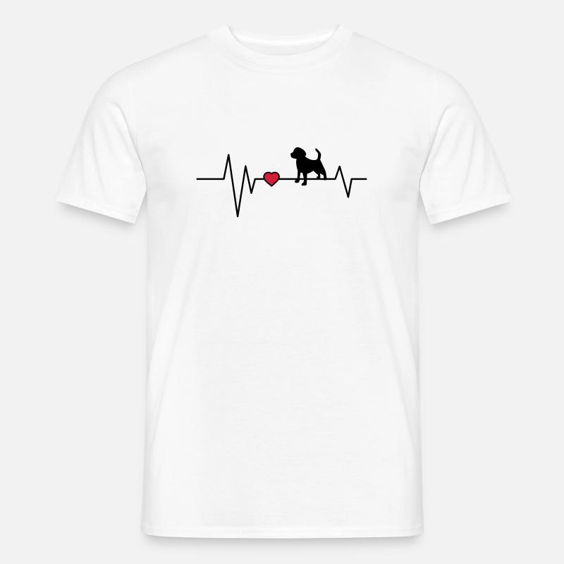 Herzschlag Hund Beagle - Männer T-Shirt - Weiß