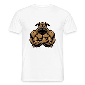 Kangal Dog Muscles Fitness - Men's T-Shirt - white - Front - AI Model Male 178 dark (178cm)