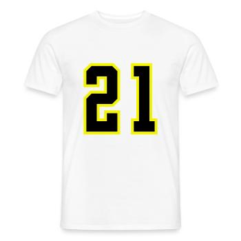 Maillot à 21 numéros - T-shirt homme - blanc - Devant - AI Model Male 178 dark (178cm)