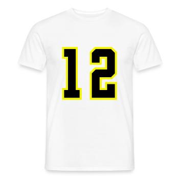 12 Zahl Trikot - Männer T-Shirt - Weiß - Vorne - AI Model Male 178 dark (178cm)