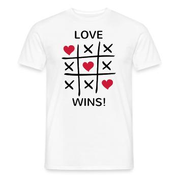 Liebe gewinnt Liebende Sprüche Love wins Frieden - Männer T-Shirt - Weiß - Vorne - AI Model Male 178 dark (178cm)