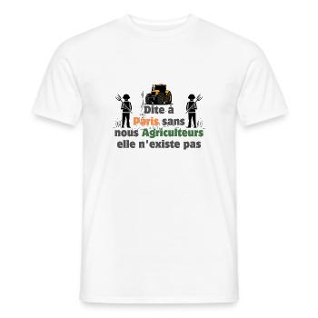 Soutenons les agriculteurs - Paris - T-shirt homme - blanc - Devant - AI Model Male 178 dark (178cm)