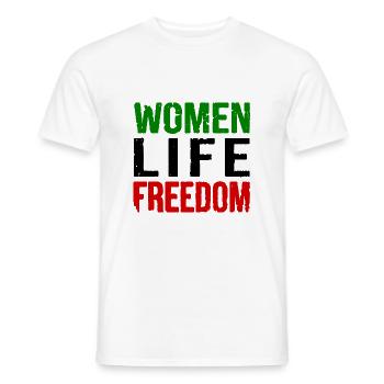 Women life freedom - Men's T-Shirt - white - Front - AI Model Male 178 dark (178cm)