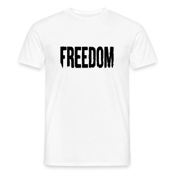 Freedom - Men's T-Shirt - white - Front - AI Model Male 178 dark (178cm)