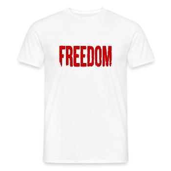 Freedom - Männer T-Shirt - Weiß - Vorne - AI Model Male 178 dark (178cm)
