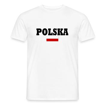 Polska - Men's T-Shirt - white - Front - AI Model Male 178 dark (178cm)