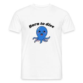 Born to dive - T-shirt homme - blanc - Devant - AI Model Male 178 dark (178cm)