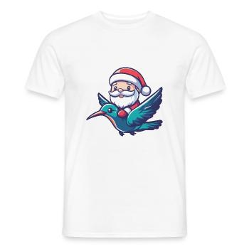 Colibri Oiseau Père Noël - T-shirt homme - blanc - Devant - AI Model Male 178 dark (178cm)