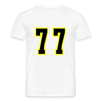 77 Zahl Trikot - Männer T-Shirt - Weiß - Vorne - AI Model Male 178 dark (178cm)