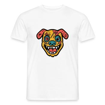 Hund Halloween Witzig Zombie - Männer T-Shirt - Weiß - Vorne - AI Model Male 178 dark (178cm)