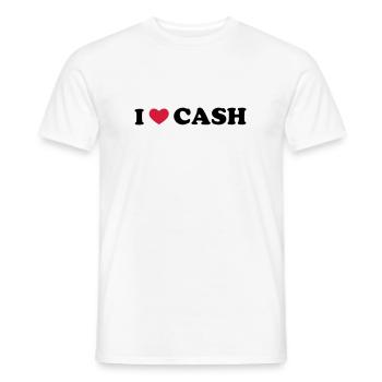 I Love Cash - T-shirt homme - blanc - Devant - AI Model Male 178 dark (178cm)