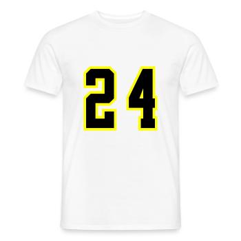 Maillot à 24 numéros - T-shirt homme - blanc - Devant - AI Model Male 178 dark (178cm)