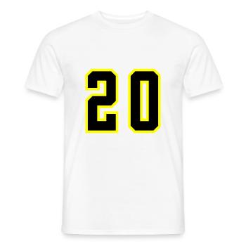 20 Zahl Trikot - Männer T-Shirt - Weiß - Vorne - AI Model Male 178 dark (178cm)