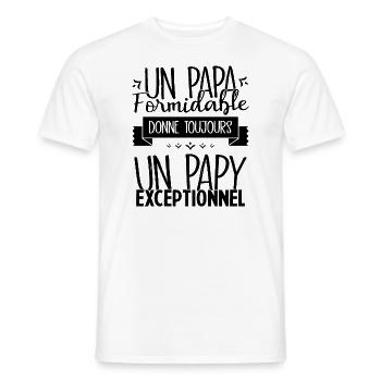 Un Papa Formidable donne un Papy Exceptionnel - T-shirt homme - blanc - Devant - AI Model Male 178 dark (178cm)