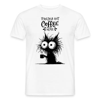 Café Chat Barista Collègue de bureau Propriétaire de chat - T-shirt homme - blanc - Devant - AI Model Male 178 dark (178cm)