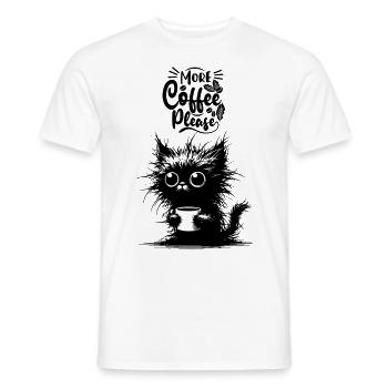 Coffee Cat Morning Grouch Cat Lover Colleague - Men's T-Shirt - white - Front - AI Model Male 178 dark (178cm)