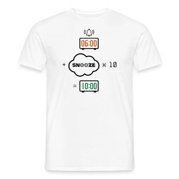 Snooze Formel Wecker - Männer T-Shirt - Weiß - Vorne - AI Model Male 178 dark (178cm)