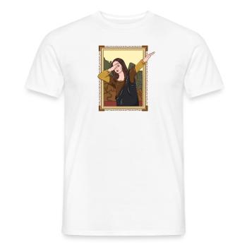 Avec Mona Lisa DAB danse professeur d’art peinture - T-shirt homme - blanc - Devant - AI Model Male 178 dark (178cm)