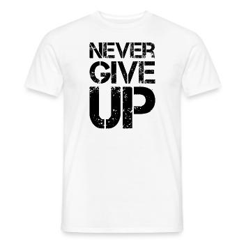 Never give up - T-shirt homme - blanc - Devant - AI Model Male 178 dark (178cm)