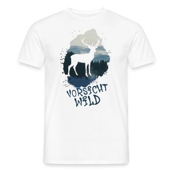nature,Natur,hirsch,gebirge,berge,landschaft,wild - Männer T-Shirt - Weiß - Vorne - AI Model Male 178 dark (178cm)