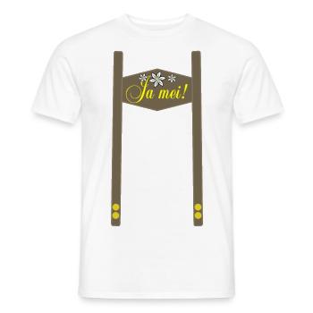 Ja mei Spruch München lustig Bayern Souvenir Fun - Männer T-Shirt - Weiß - Vorne - AI Model Male 178 dark (178cm)