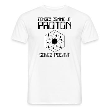Pensez comme un proton soyez positif - T-shirt homme - blanc - Devant - AI Model Male 178 dark (178cm)