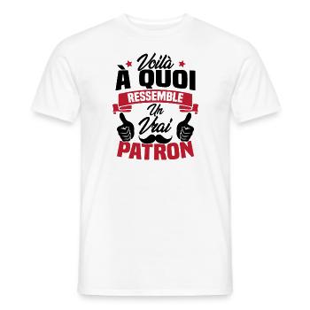 Voilà à quoi ressemble un vrai patron - T-shirt homme - blanc - Devant - AI Model Male 178 dark (178cm)