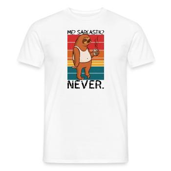 Moi sarcastique jamais paresseux disant - T-shirt homme - blanc - Devant - AI Model Male 178 dark (178cm)