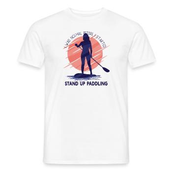 J’étais normal avant de commencer à pagayer debout - T-shirt homme - blanc - Devant - AI Model Male 178 dark (178cm)