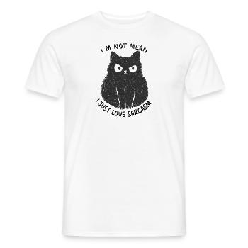 I Just Love Sarcasm Cat - Men's T-Shirt - white - Front - AI Model Male 178 dark (178cm)