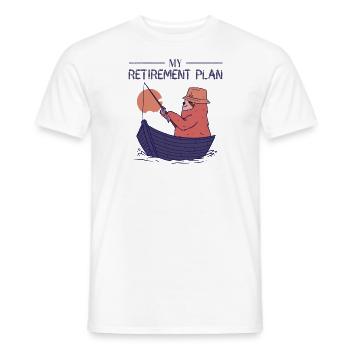 Mein Ruhestandsplan ist Fishing Funny Sloth - Männer T-Shirt - Weiß - Vorne - AI Model Male 178 dark (178cm)