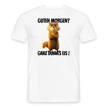 Guten Morgen? Ganz dünnes Eis! Lustiges Hörnchen - Männer T-Shirt - Weiß - Vorne - AI Model Male 178 dark (178cm)