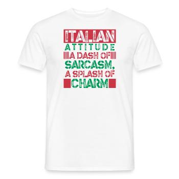 Drôle Sarcasme Italie Sarcastique Femme Italienne Sarcastique - T-shirt homme - blanc - Devant - AI Model Male 178 dark (178cm)