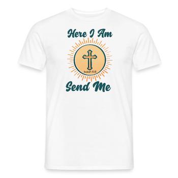Hier bin ich, sende mir Jesaja 6,8 Bibellehrer - Männer T-Shirt - Weiß - Vorne - AI Model Male 178 dark (178cm)