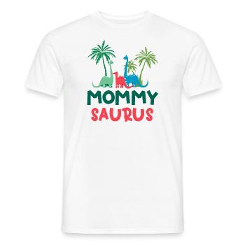 Dinosaur Birthday Mommy Saurus Matching Family - Men's T-Shirt - white - Front - AI Model Male 178 dark (178cm)