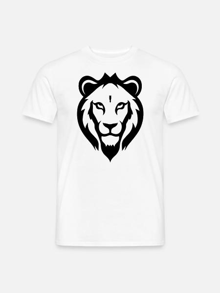 Felin Dschungel Löwenkopf - Männer T-Shirt - Weiß