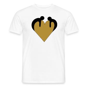 Zu zweit auf dem gelben herzen - Männer T-Shirt - Weiß - Vorne - AI Model Male 178 dark (178cm)