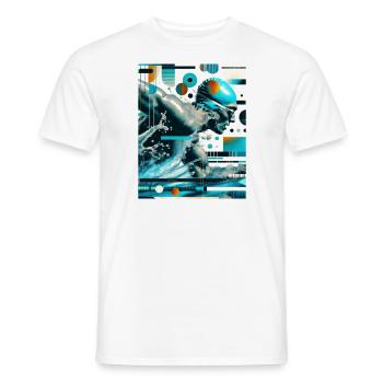 Flotteur dynamique en action - T-shirt homme - blanc - Devant - AI Model Male 178 dark (178cm)