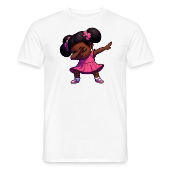Drôle Mignonne Fille Noire Dabbing - T-shirt homme - blanc - Devant - AI Model Male 178 dark (178cm)