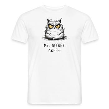 Lustige genervte Katze Illustration voller Haltung - Männer T-Shirt - Weiß - Vorne - AI Model Male 178 dark (178cm)