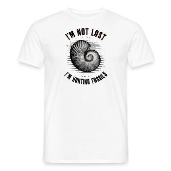 I'm Not Lost I'm Hunting Fossils - Men's T-Shirt - white - Front - AI Model Male 178 dark (178cm)